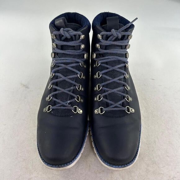 Cole Haan Navy Blue Leather Hiking-Style Boots main image 4